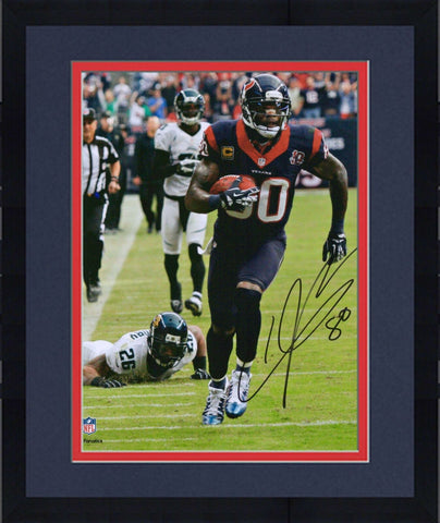 Framed Andre Johnson Houston Texans Autographed 8" x 10" Running Photograph