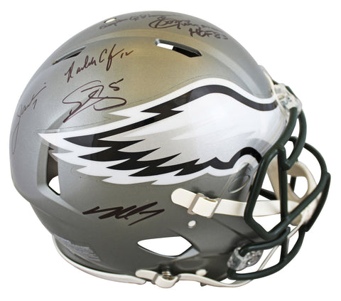 Eagles QBs (5) McNabb, Jaworski, +3 Signed Flash F/S Speed Proline Helmet BAS