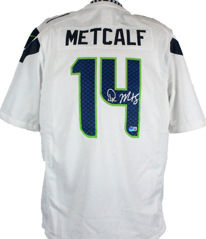 DK Metcalf Autographed Seattle Seahawks White Nike Game Jersey-Beckett W Holo