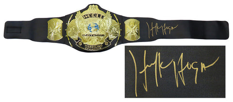 Hulk Hogan Signed WWE World Champion Winged Eagle Replica Wrestling Belt -SS COA