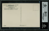Indians Lou Boudreau Authentic Signed 3.5x5.5 HOF Plaque Postcard BAS Slabbed