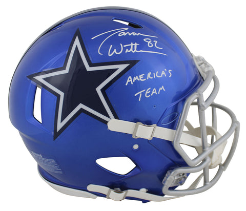 Cowboys Jason Witten America's Team Signed Flash F/S Speed Proline Helmet BAS W