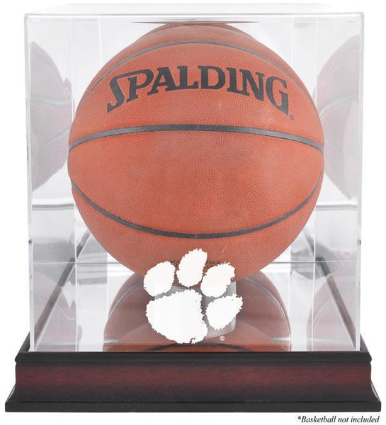 Clemson Tigers Mahogany Antique Finish Basketball Display Case