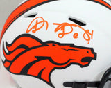 Shannon Sharpe Autographed Denver Broncos Lunar Mini Helmet- Beckett W* Orange