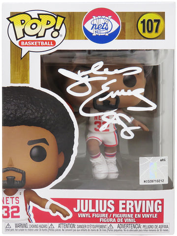 Julius 'Dr J' Erving Signed New York Nets NBA Funko Pop Doll #107 (SCHWARTZ COA)