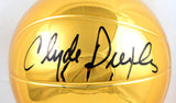 Clyde Drexler Houston Rockets Autographed 12'' Mini NBA Trophy- Beckett W Holo