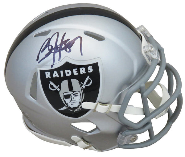 Bo Jackson Signed Raiders Riddell Speed Replica Mini Helmet (Beckett COA)