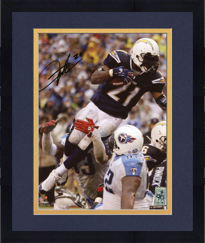 Framed LaDainian Tomlinson San Diego Chargers Signed 8x10 Leaping Photograph