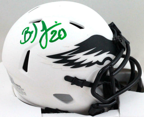 Brian Dawkins Autographed Eagles Lunar Speed Mini Helmet- Beckett W *Green