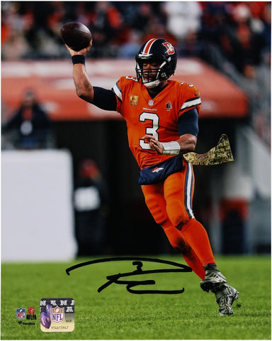 Russell Wilson Denver Broncos Autographed 8" x 10" Throwing Photograph