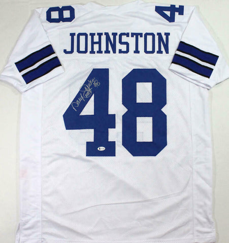Daryl Moose Johnston Autographed White Pro Style Jersey - Beckett W Auth *4