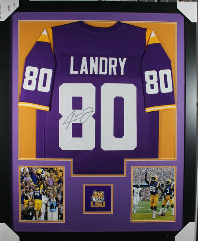 JARVIS LANDRY (LSU purple TOWER) Signed Autographed Framed Jersey PSA