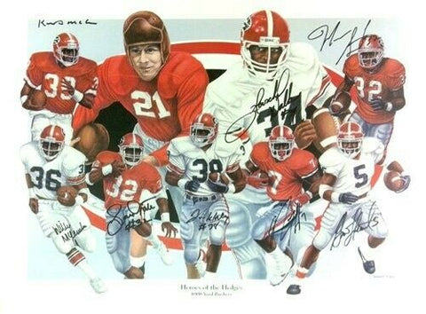 Georgia Bulldogs Multi-Signed Heroes Of The Hedges" 24x18 Limited Editon