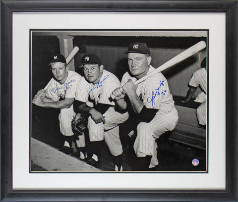 Yankees (3) Mantle, Reynolds & Mize Signed 16x20 Framed Photo BAS #A39330