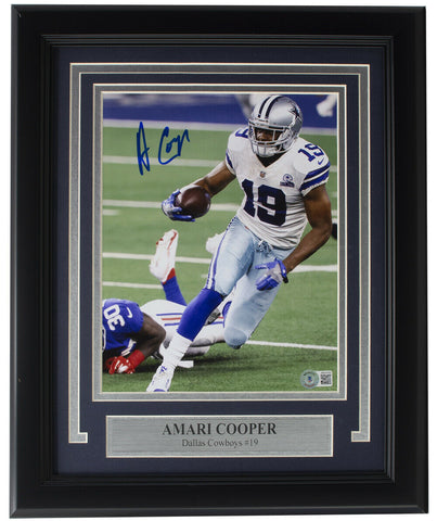 Amari Cooper Signed Framed 8x10 Dallas Cowboys Photo BAS
