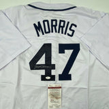 Autographed/Signed Jack Morris Detroit White Baseball Jersey JSA COA