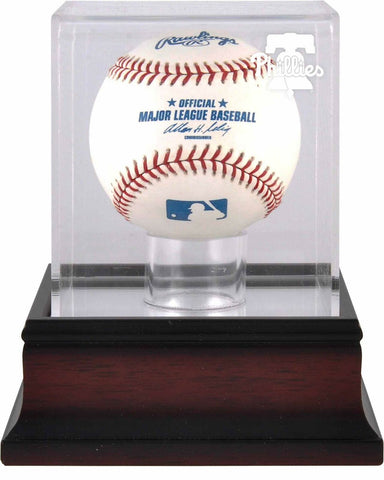 Philadelphia Phillies Mahogany Baseball 2019 Logo Display Case