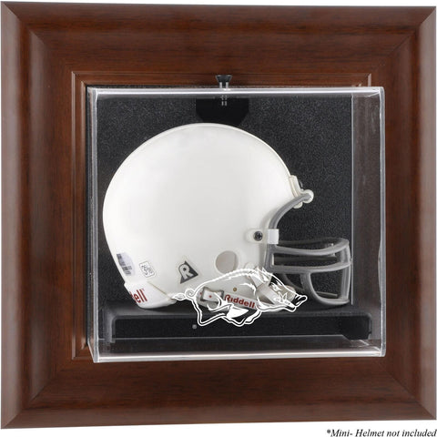 Arkansas Brown Framed Wall-Mountable Mini Helmet Display Case