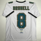 Autographed/Signed MARK BRUNELL Jacksonville White Football Jersey Beckett COA