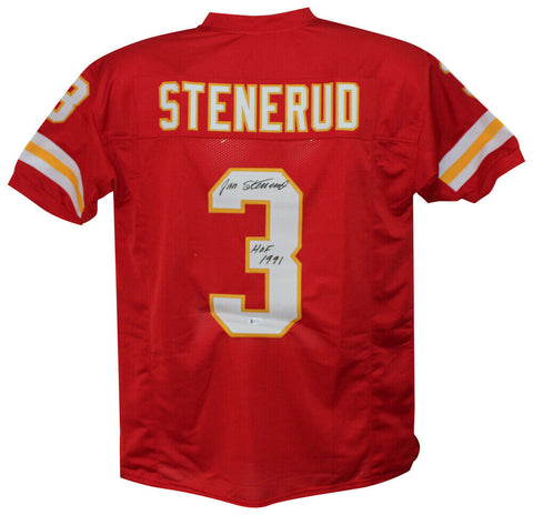 Jan Stenerud Autographed/Signed Pro Style Red XL Jersey HOF BAS 33087