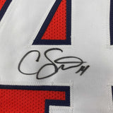 Framed Autographed/Signed Courtland Sutton 33x42 Retro Orange Jersey PSA COA