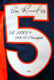 Bill Romanowski Autographed Pro Style Blue Jersey W/SB Champs- JSA W Auth *Black