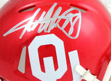 Adrian Peterson Autographed Oklahoma Sooners Speed Mini Helmet-Beckett W Holo