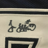 Autographed/Signed JIM JEFFCOAT Dallas Dark Blue Football Jersey JSA COA Auto