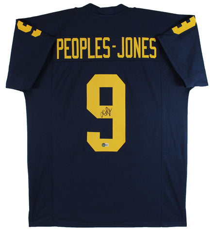 Michigan Donovan Peoples-Jones Authentic Signed Navy Blue Pro Style Jersey BAS