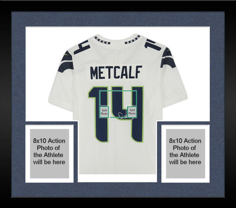 Framed DK Metcalf Seattle Seahawks Autographed White Nike Limited Jersey