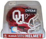 Lincoln Riley Autographed Oklahoma Sooners Chrome Mini Helmet FAN 36243