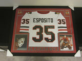 Tony Esposito Signed Blackhawks 35x43 Custom Framed Jersey Inscribed"HOF 88" JSA