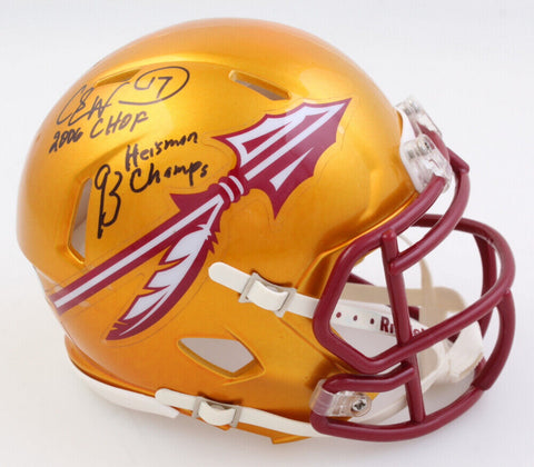 Charlie Ward Signed Florida State Seminoles Flash Speed Mini Helmet 2 Inscriptns