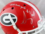 Sony Michel Autographed Georgia Bulldogs Authentic Helmet w/ Rush Yds JSA-W Auth