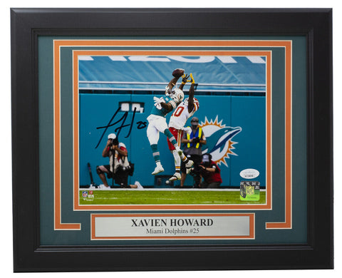 Xavien Howard Signed Framed Miami Dolphins 8x10 Football Photo JSA ITP