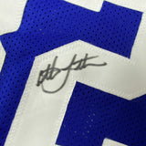 Autographed/Signed CHRISTIAN LAETTNER Duke The Shot Blue Jersey PSA/DNA COA Auto