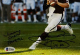 Johnny Manziel Signed Texas A&M 8x10 Rolling Out Photo w/3 Isnc- Beckett Auth