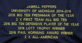 Jabrill Peppers Signed Career Stat Michigan Wolverines Jersey (JSA Hologram) DB
