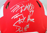 Derek/ TJ/ JJ Watt Signed Wisconsin Badgers Amp Speed Authentic Helmet- JSA W *S