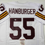 Autographed/Signed Chris Hanburger HOF 2011 Washington White Jersey JSA COA