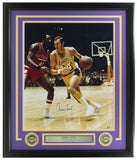 Jerry West Signed Framed 16x20 Los Angeles Lakers Basketball Photo BAS Hologram