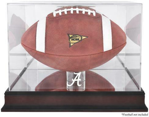 Alabama Crimson Tide Mahogany Base Football Display Case with Mirror Back