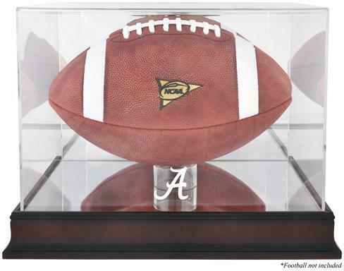 Alabama Crimson Tide Mahogany Base Football Display Case with Mirror Back