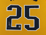 Juwan Howard Signed Michigan Wolverines 35x43 Framed Jersey Display Beckett Holo