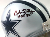 Bob Lilly Autographed Dallas Cowboys Mini Helmet w/HOF - Beckett W Auth *Black