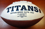 Marcus Mariota Autographed White Logo Football Tennessee Titans MM Holo #04267