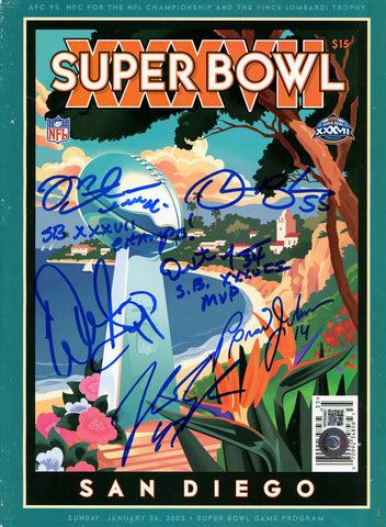 Tampa Bay Buccaneers Super Bowl XXXVII Signed Official Program BAS 34895