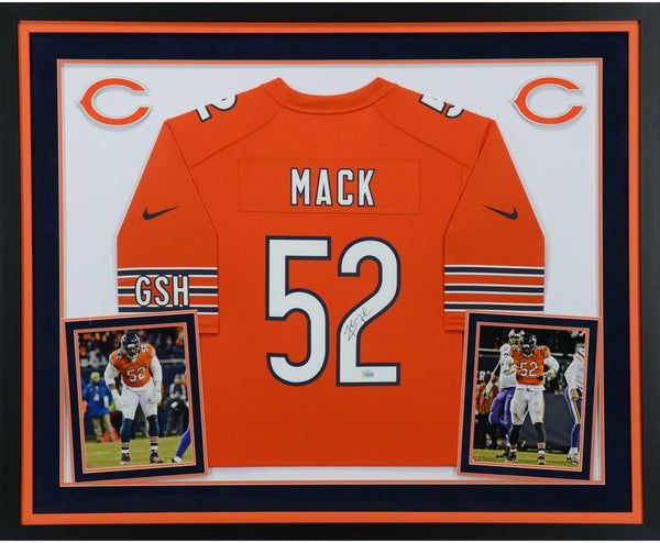 Khalil Mack Chicago Bears Deluxe Framed Autographed Nike Orange Game Jersey