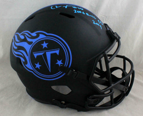 Chris Johnson Signed Titans F/S Eclipse Helmet Speed w/Isnc-Beckett W Auth *Blue