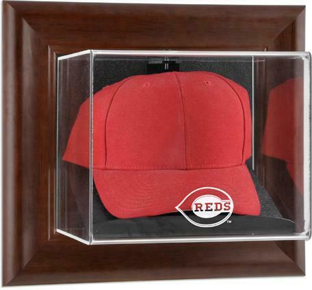 Cincinnati Reds Brown Framed Wall- Logo Cap Case - Fanatics
